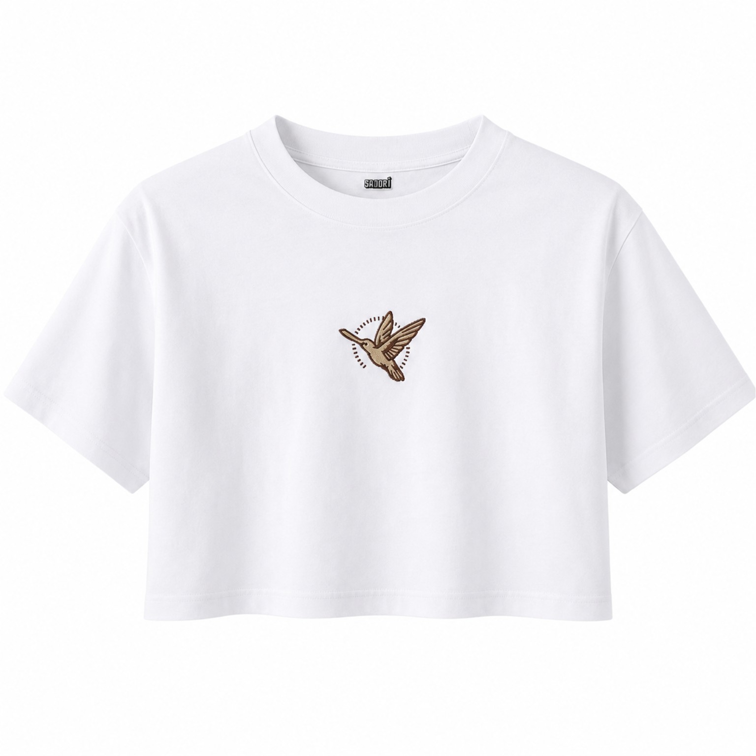 Camisa blanca Sajorí con colibrí bordado al frente