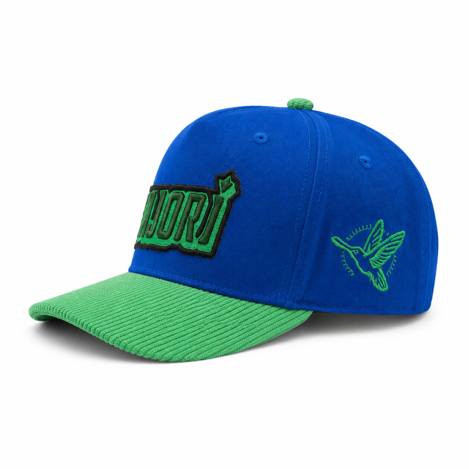 Gorra Sajorí azul con visera verde