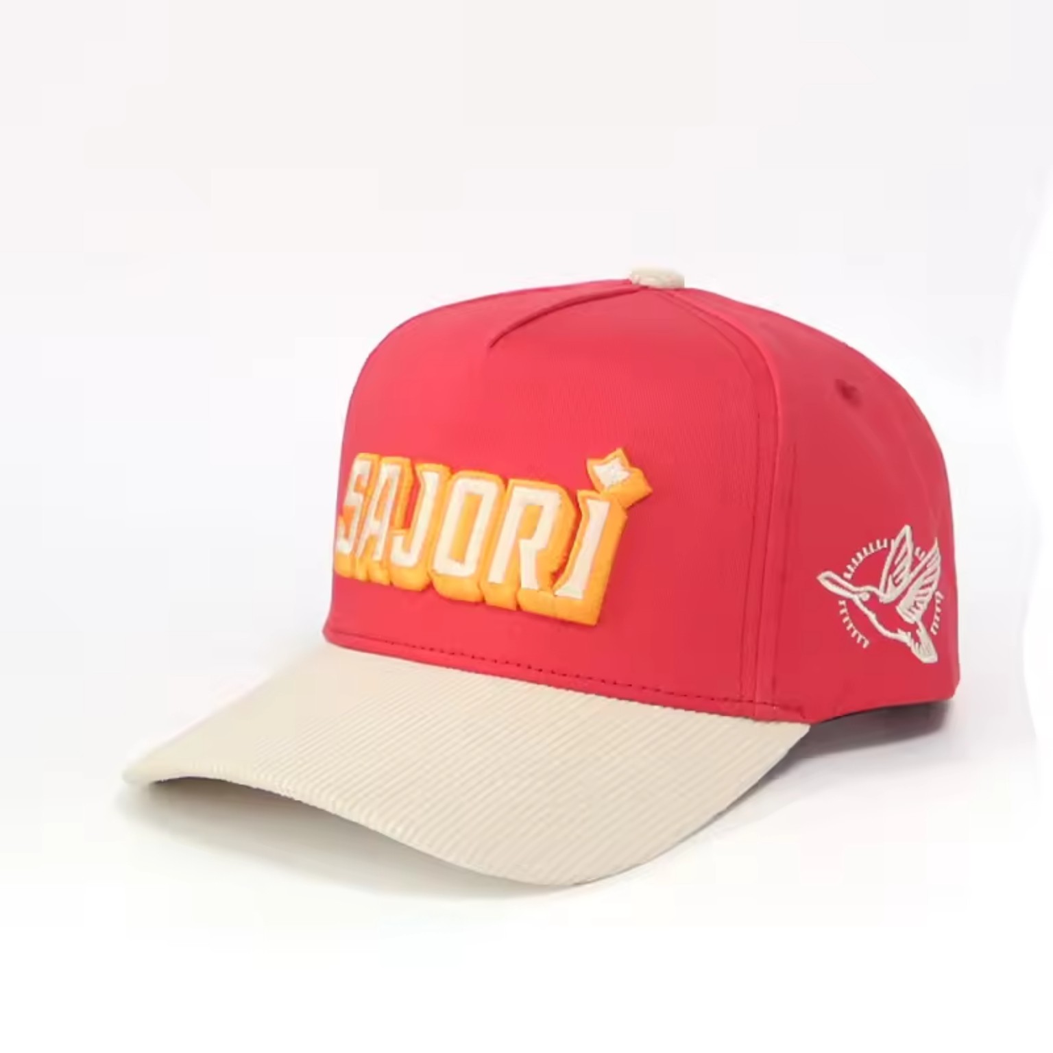 Gorra Sajorí roja con visera crema